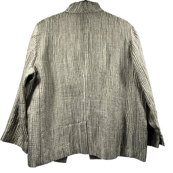 Eileen Fisher Women's Jacket PM Silk Blend Lined 3/4 Sleeve Textured Minimalist - Picture 2 of 10